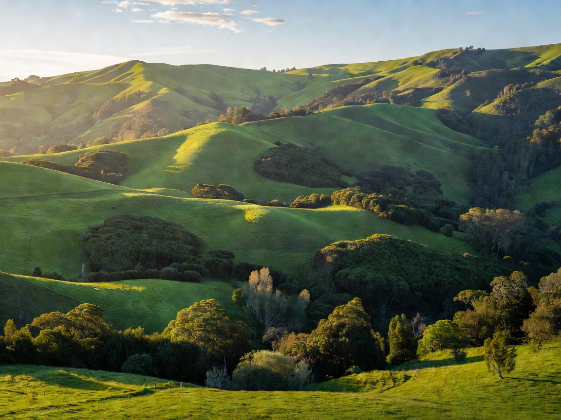 Scenic green hills of Hawke's Bay New Zealand representing Taumata hill