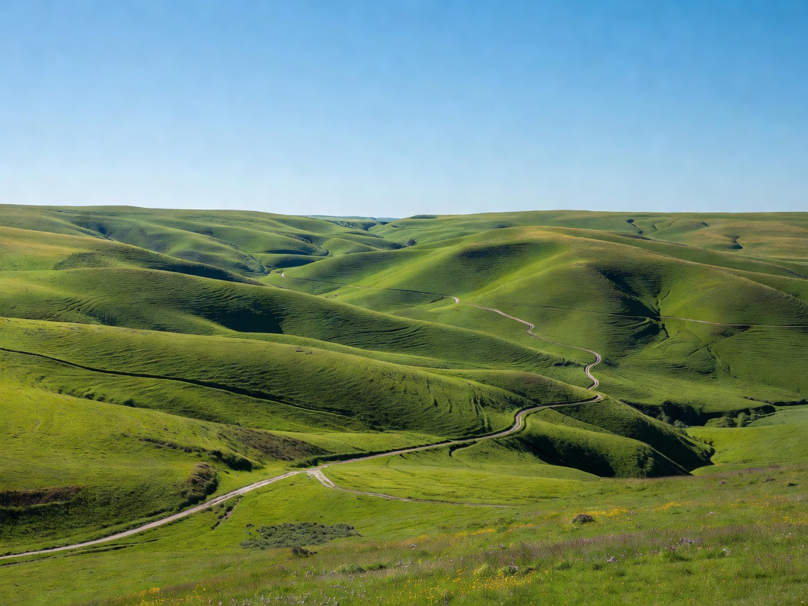 Scenic green rolling landscape under open sky representing geographic toponymy
